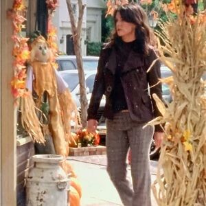 Vintage Lined Houndstooth Plaid Flare Leg Wool Pants Size 26 ASO Gilmore Girls